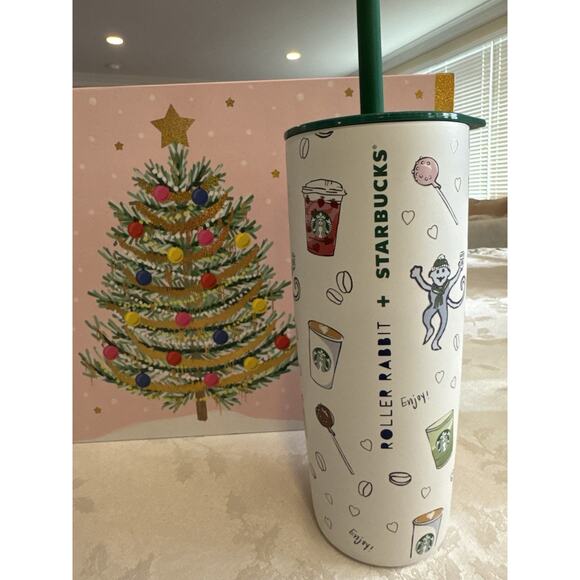 Starbucks X Roller Rabbit Stainless Steel Tumbler Cup Holiday Christmas 2025 - Picture 1 of 10